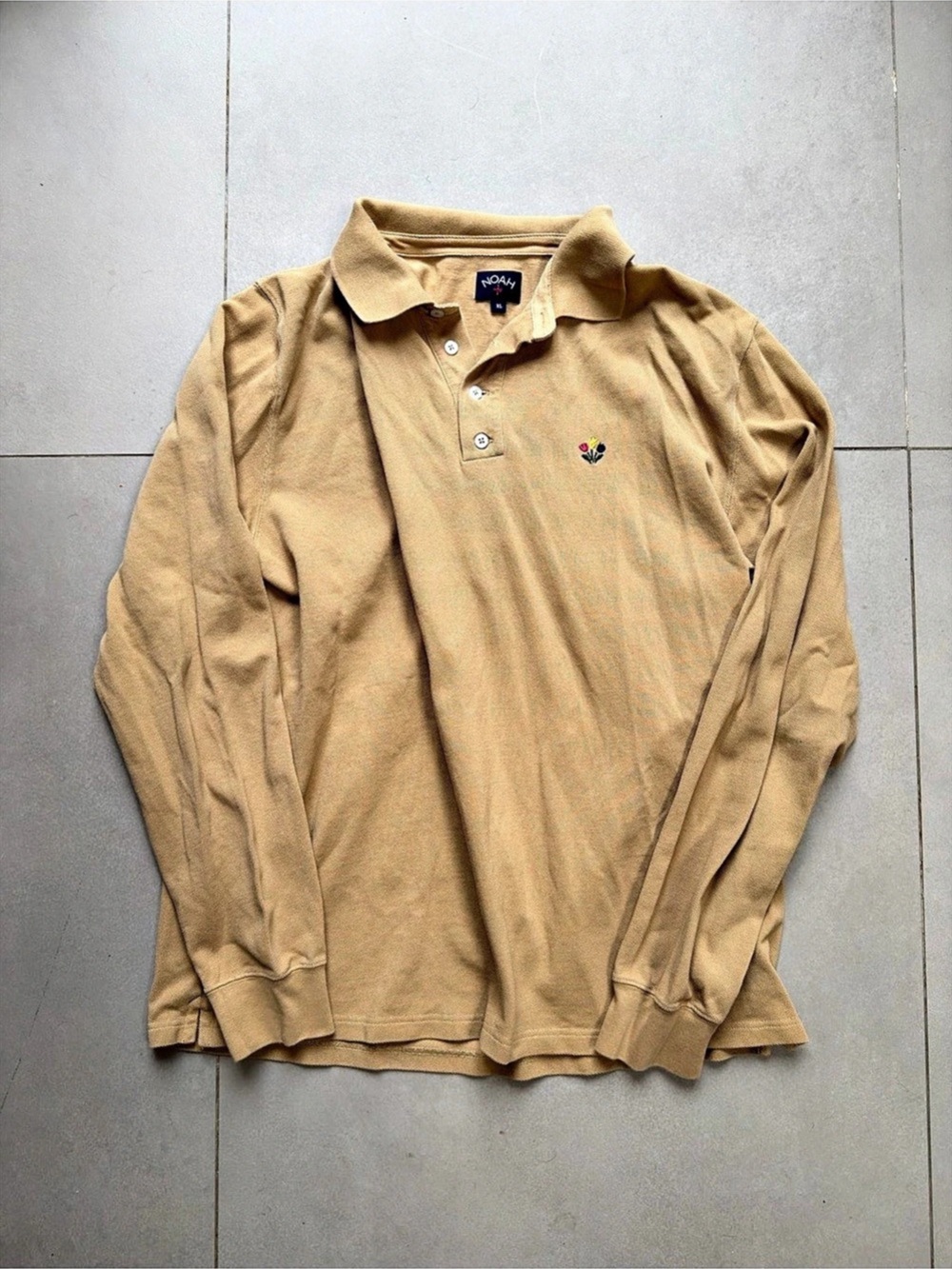 NOAH Cotton Button Down Shirt in Brown Size Medium